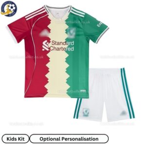 Lvr^_^pooI Co-branded Edition Kids Football Kit 202526 (No socks)-frontview